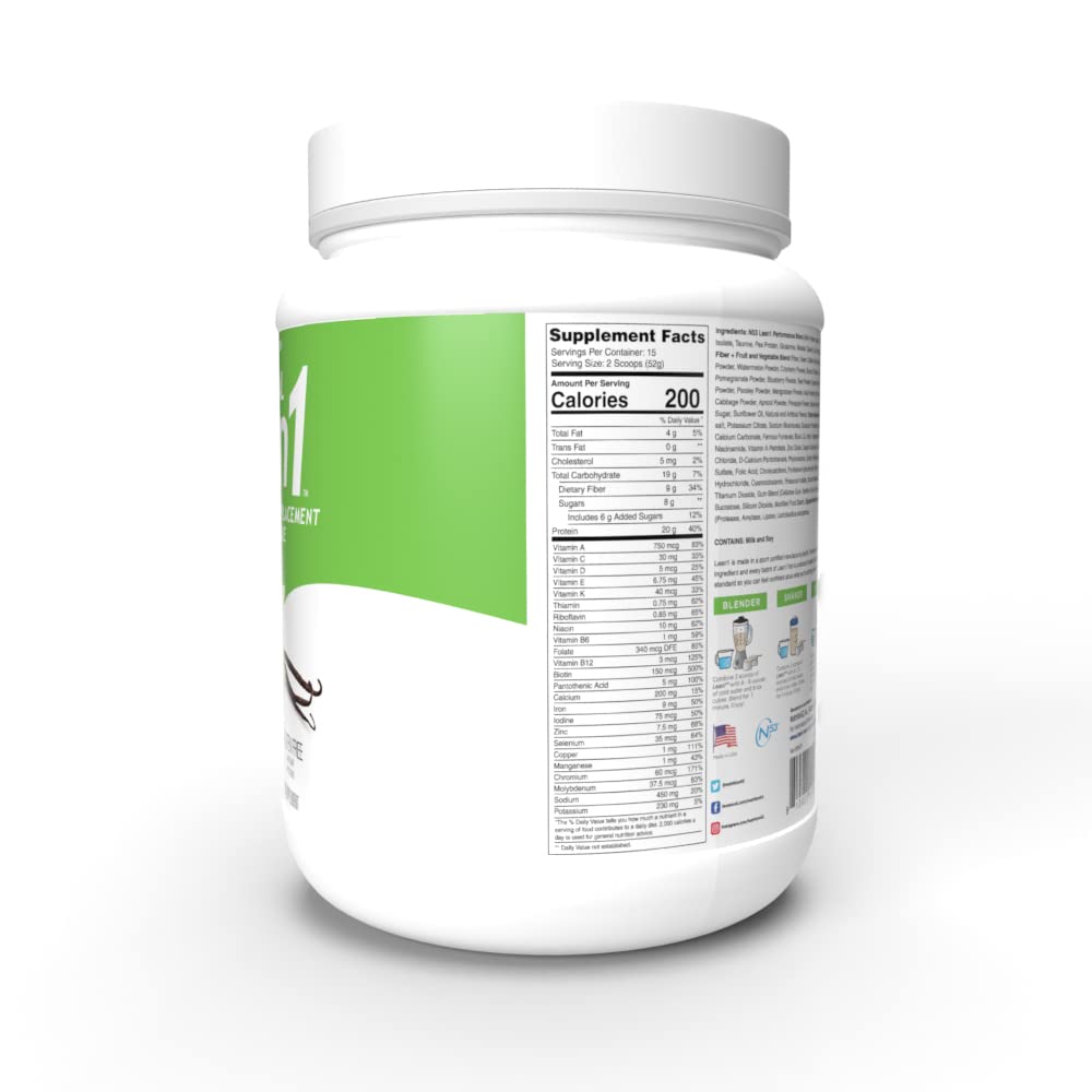 Lean1 Vanilla, Meal Replacement Protein Shake, 15 Serving Tub