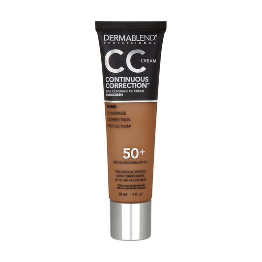 Dermablend Continuous Correction Tone-Evening CC Cream Foundation SPF 50+, Full Coverage Foundation Makeup & Color Corrector, Oil-Free