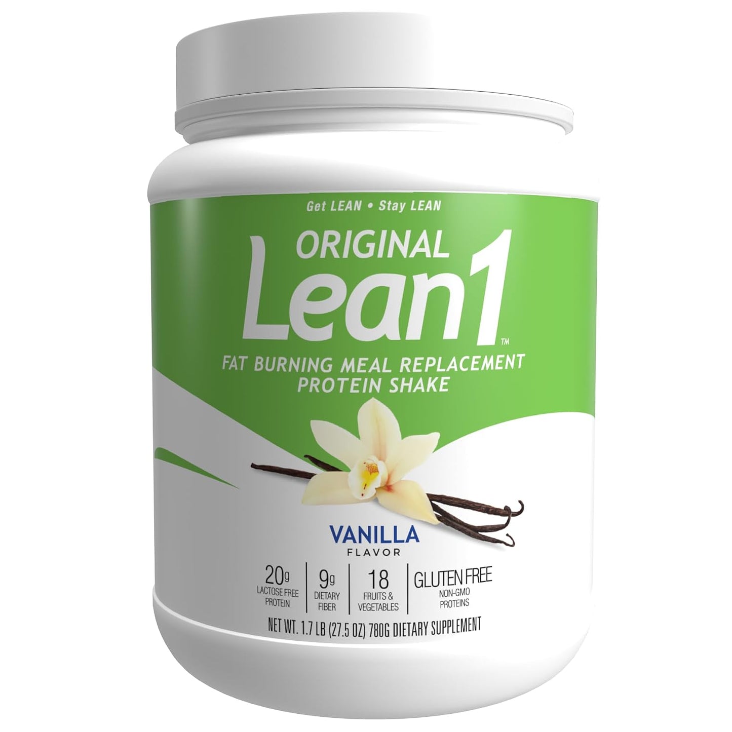 Lean1 Vanilla, Meal Replacement Protein Shake, 15 Serving Tub
