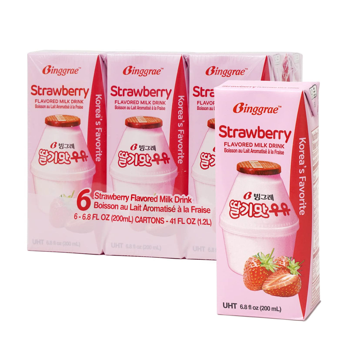 Binggrae Banana Flavored Milk Drink – Korean Sweet and Creamy Beverage – Shelf-Stable 6.8 fl oz Cartons – Pack of 24