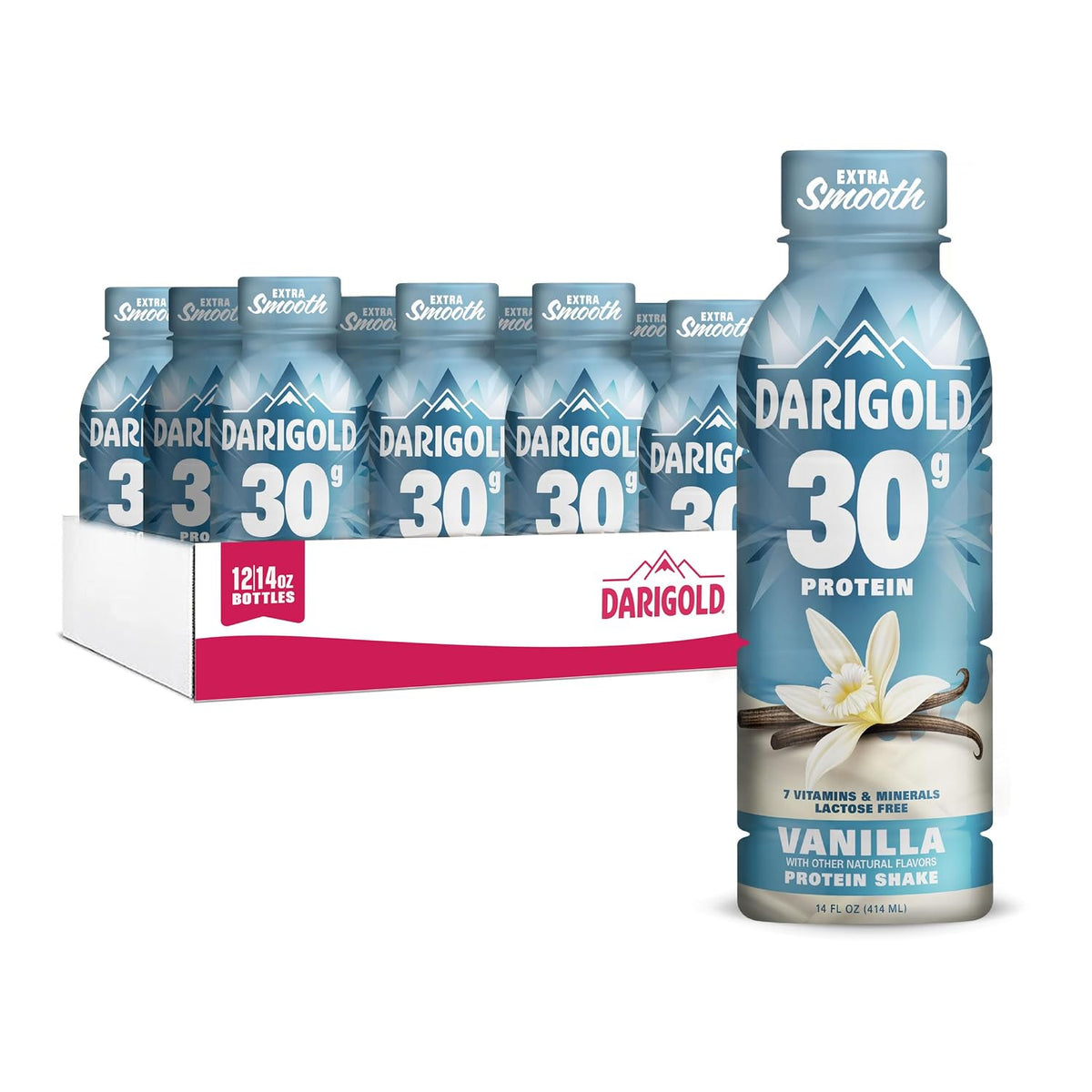 Darigold Vanilla Protein Shake, 30g per Serving Protein Drink (14oz 12ct)