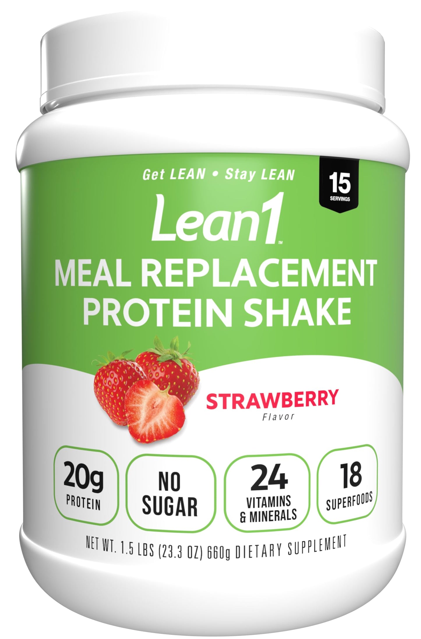Lean1 Vanilla, Meal Replacement Protein Shake, 15 Serving Tub