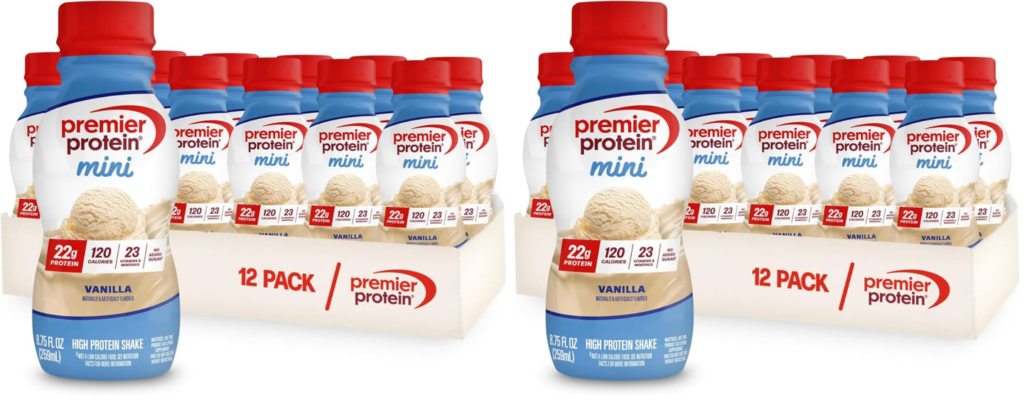 Premier Protein Shake MINIs, Chocolate, 22g Protein, 120 Calories, No Added Sugar, 8.75 fl oz, 12 Pack