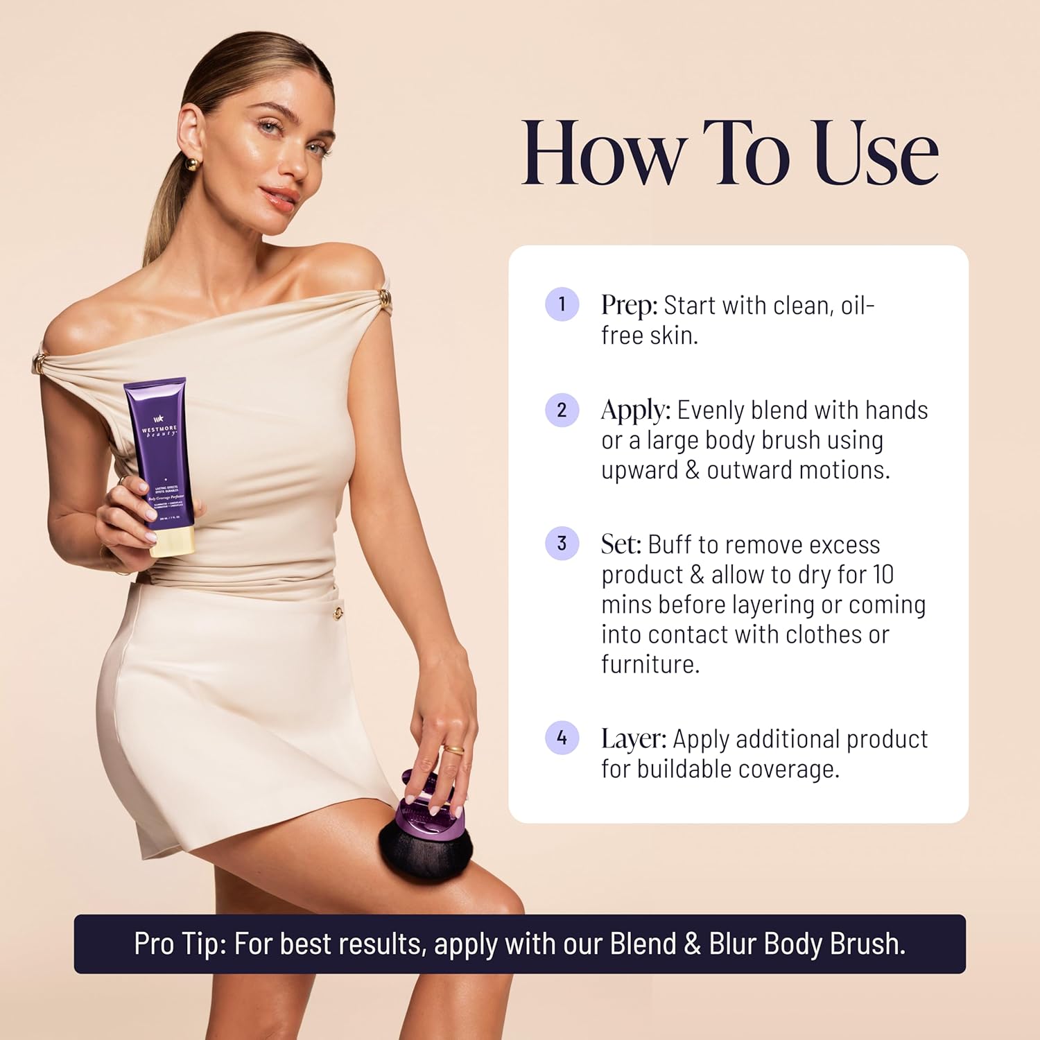 Westmore Beauty Body Coverage Perfector – Waterproof Leg & Body Makeup/Bronzer For Women - Best Tattoo Cover Up Makeup & Tattoo Concealer - 7 Oz Natural Radiance