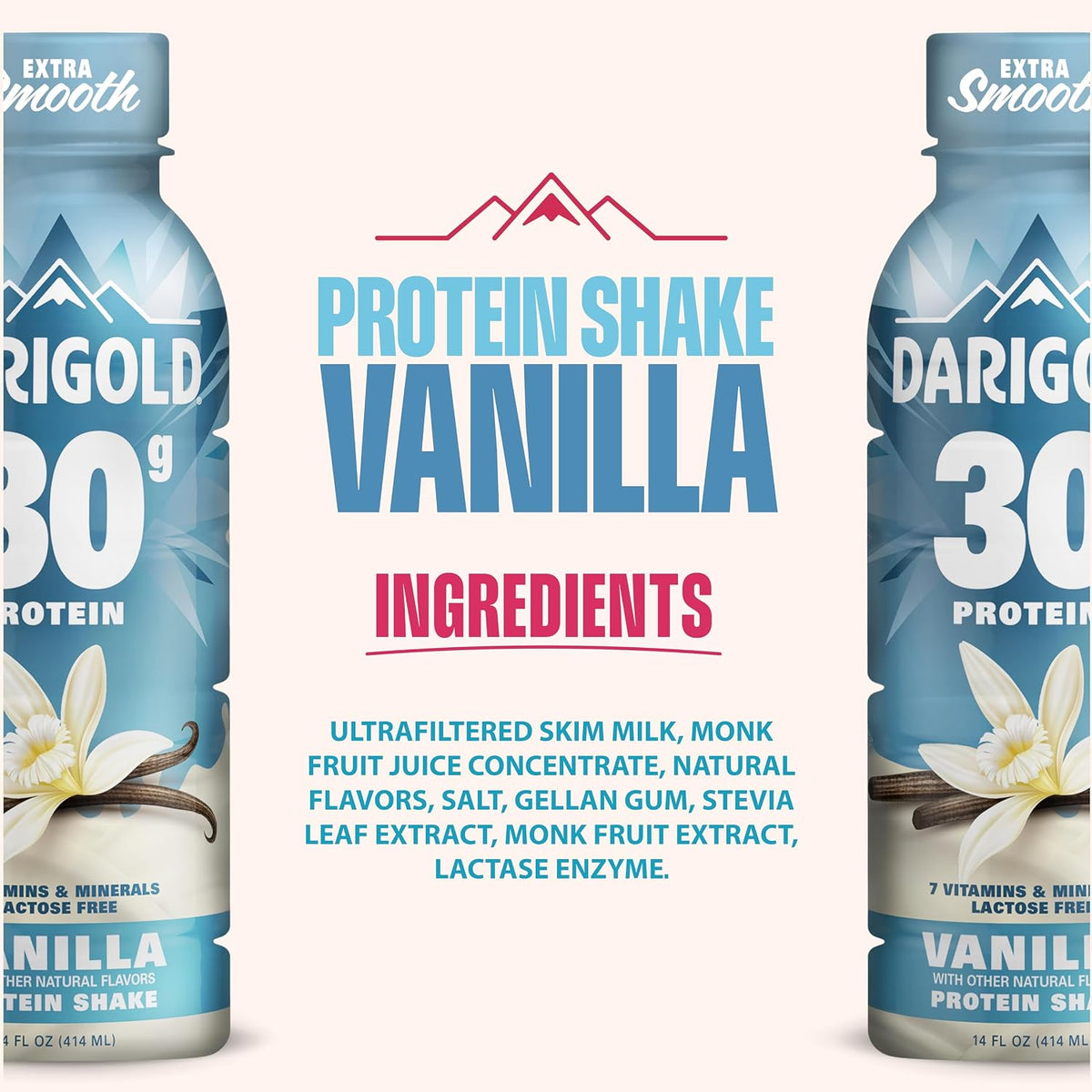 Darigold Vanilla Protein Shake, 30g per Serving Protein Drink (14oz 12ct)
