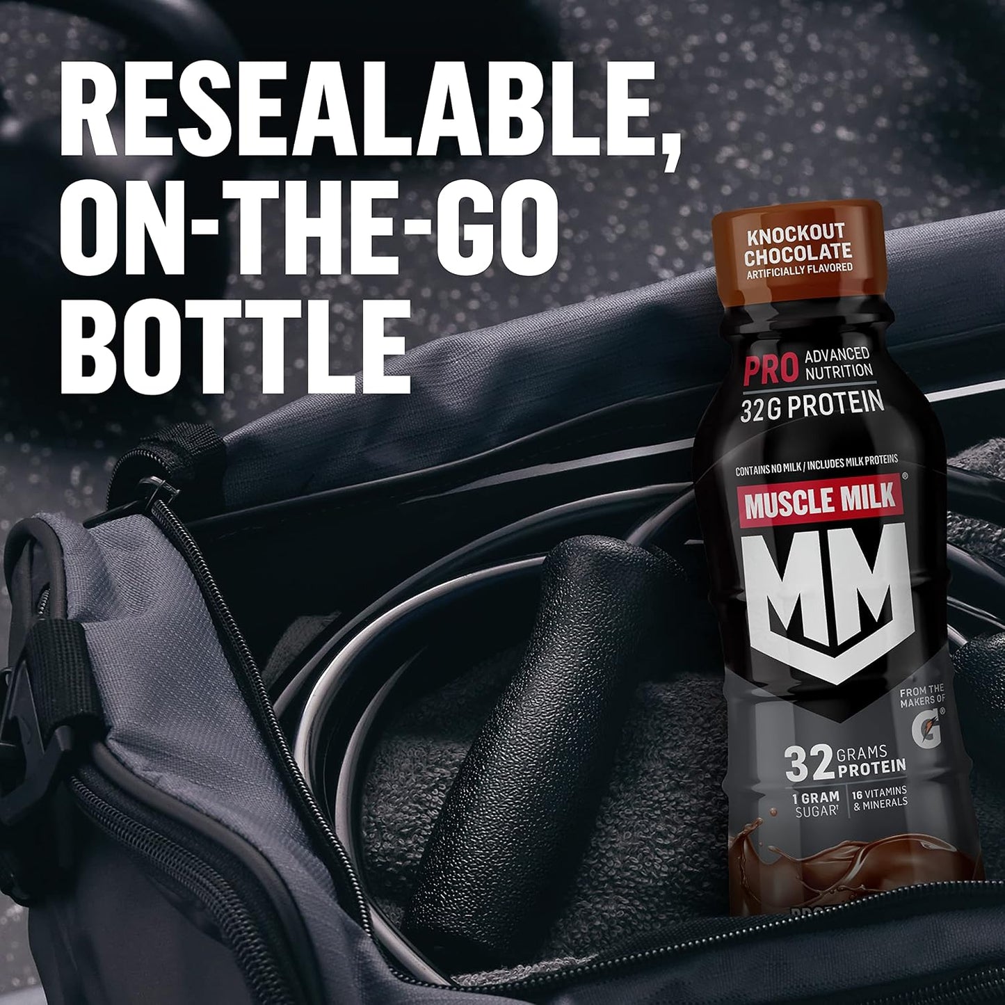 Muscle Milk Pro Series Protein Shake, Knockout Chocolate, 32g Protein, 11.16 Fl Oz (Pack of 12)