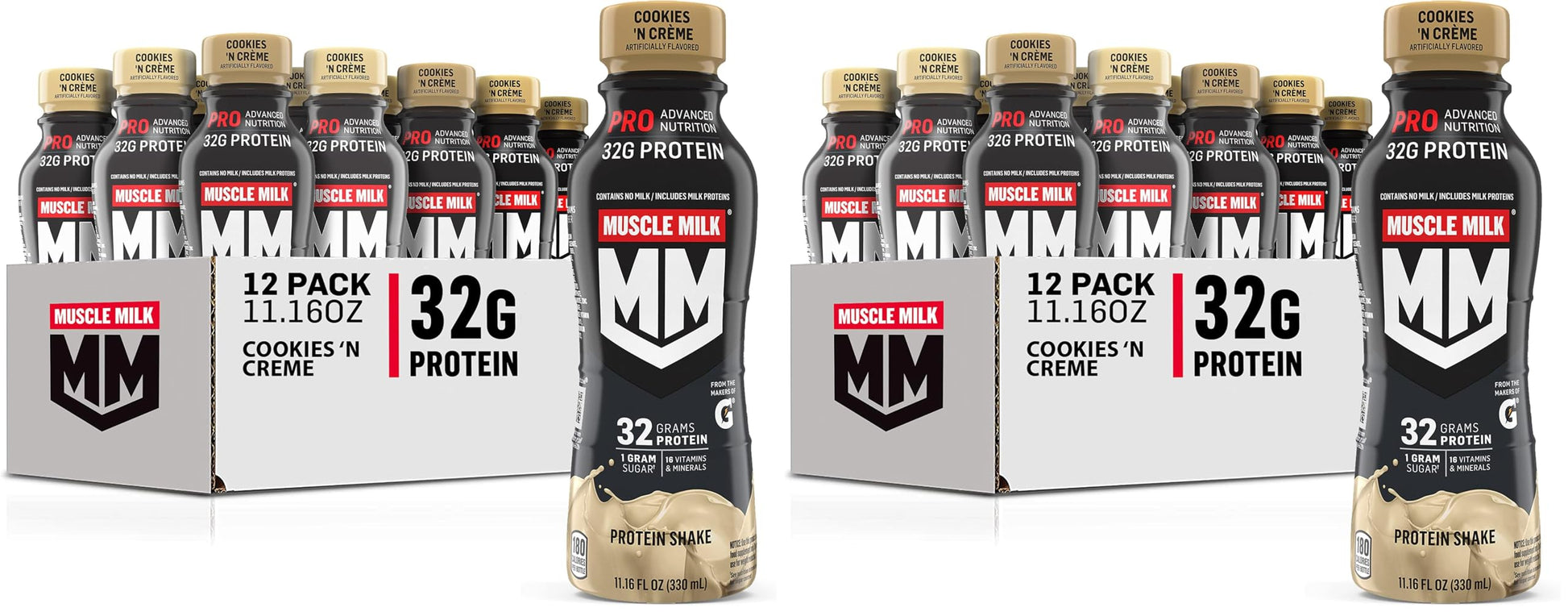 Muscle Milk Pro Series Protein Shake, Knockout Chocolate, 32g Protein, 11.16 Fl Oz (Pack of 12)